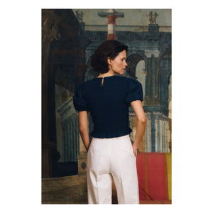 Maria de la Orden - Baila Cotton Top | Navy Blue