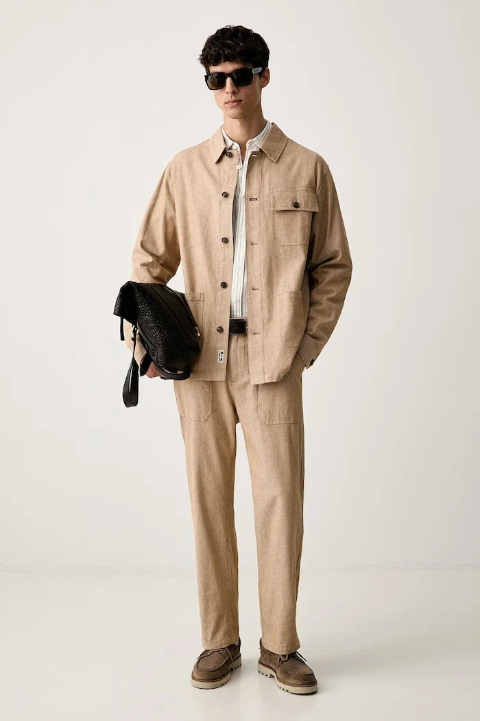 Scotch & Soda erkek pantolon, keten ilaveli