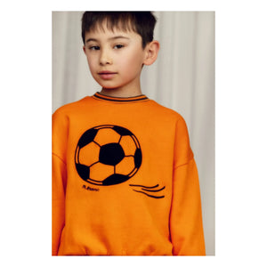 Mini Rodini - Sweatshirt Ball Fußball Bio-Baumwolle | Orange