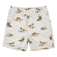 Petit Lem - Dinosaurier Badeshorts aus recycelter Faser | Beige