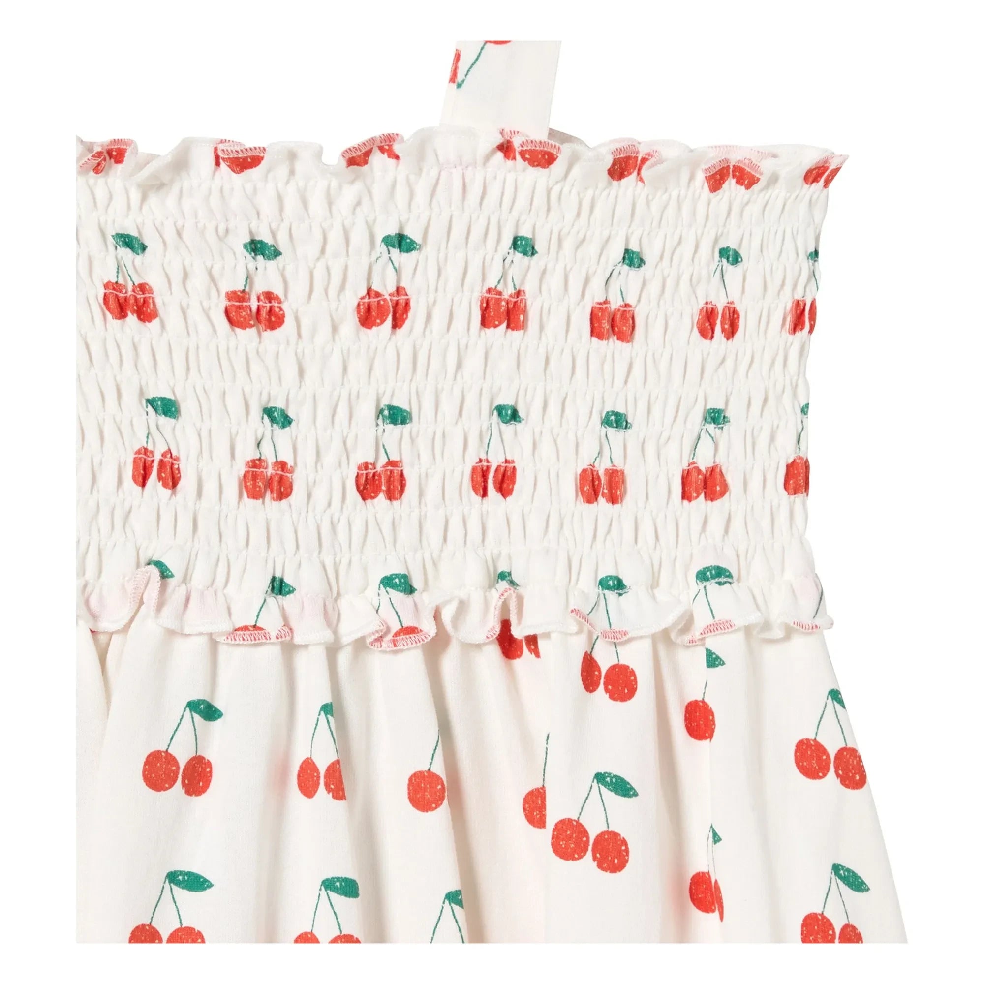 Tinycottons - Cerises Organik Pamuk Tank Elbise | Beyaz