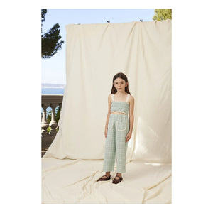Bebe Organic - Mia Carreaux Pocket Trousers with Braces | Blue Green