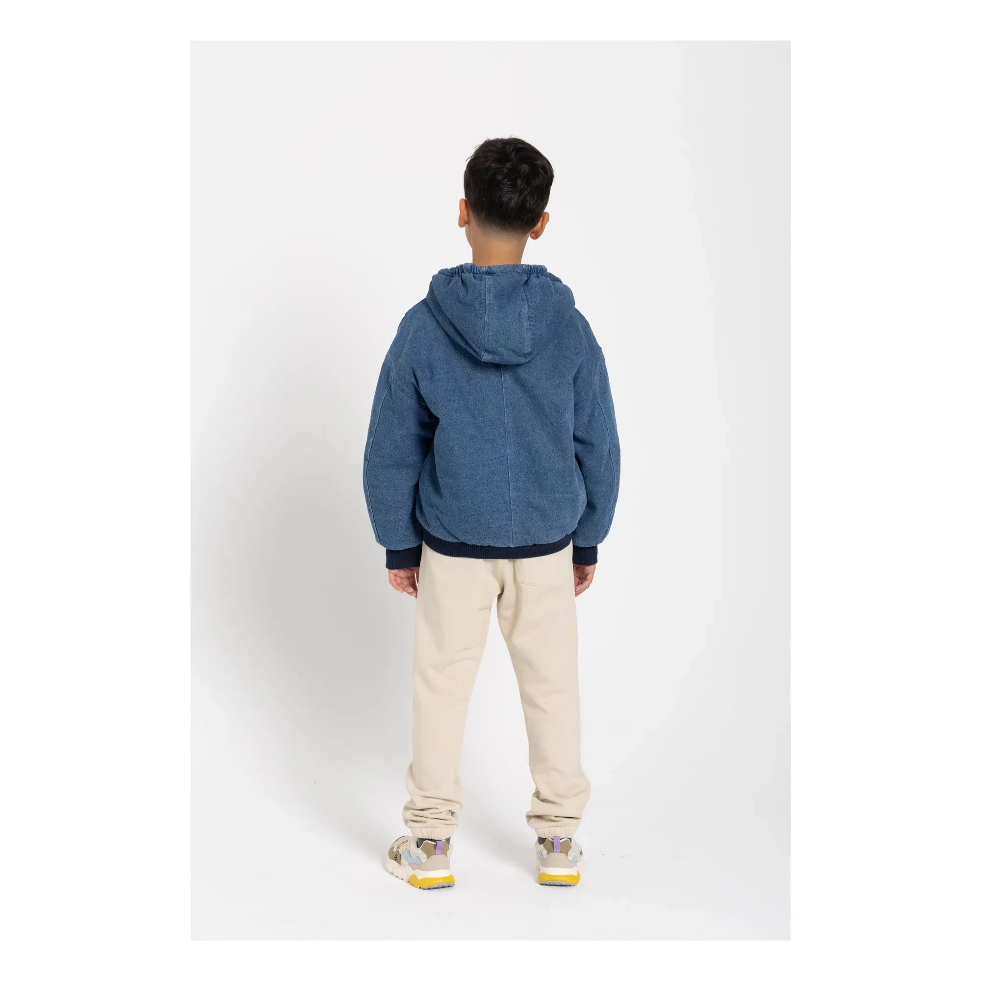 Hundred Pieces - Kapuzenjacke aus mattem Denim | Denim-Blau