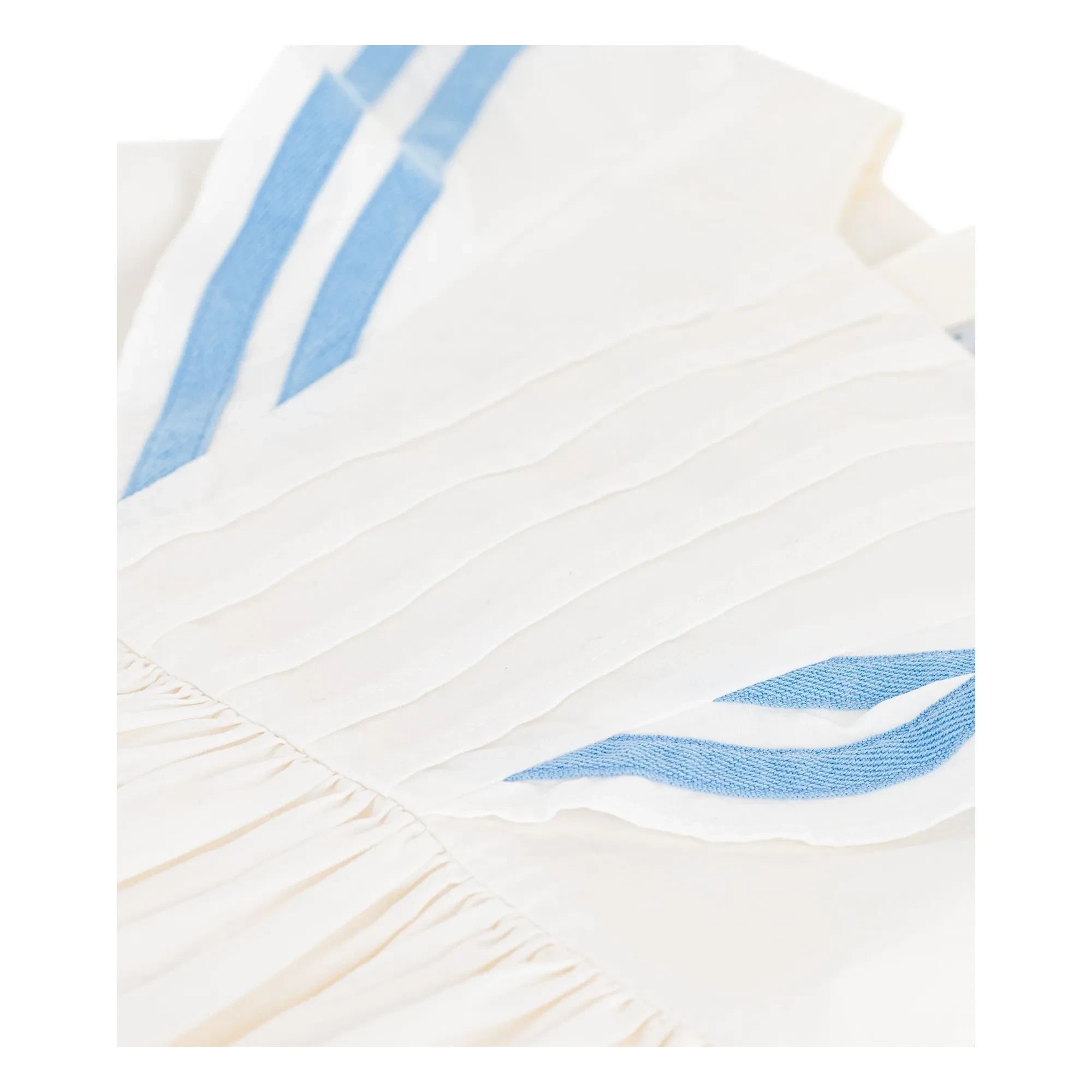 Petit Bateau - Organik pamuk poplin fırfırlı elbise | Beyaz