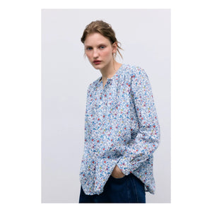 the new society - Cloe Baumwollbluse | Blau