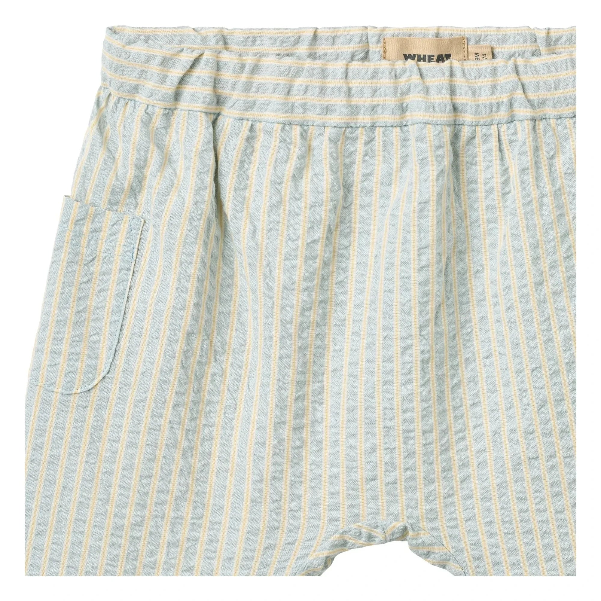 Wheat - Henry Gestreifte Bio-Baumwollhose | Hellblau