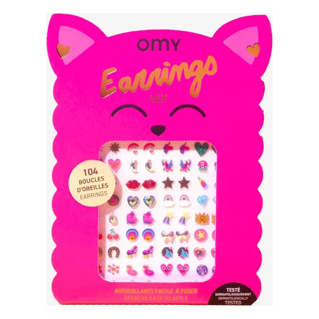 Omy - Lily selbstklebende Ohrringe | Rosa