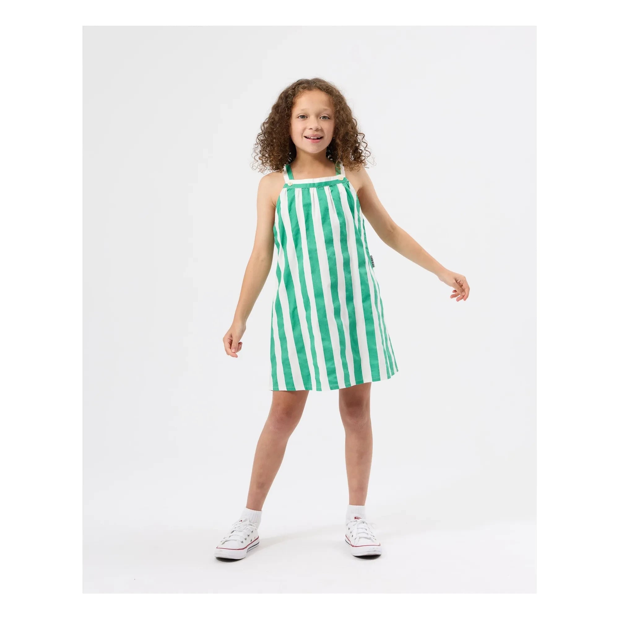 Goldie + Ace - Gestreiftes Kleid | Grün