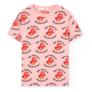 The Animals Observatory - Hahn T-Shirt Küken Bio-Baumwolle | Rosa