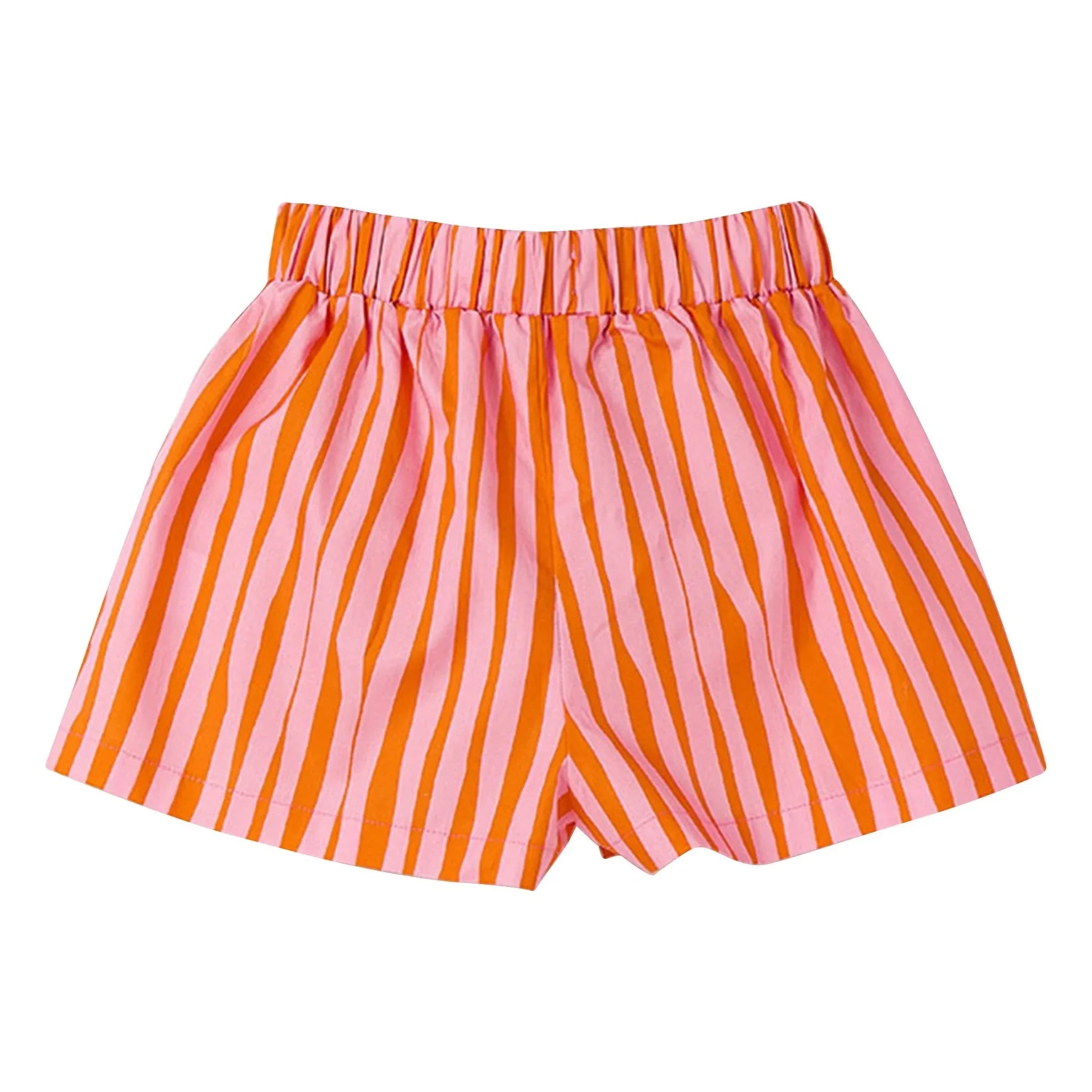 Fabula - Gestreifte Shorts mit Gürtel | Pink