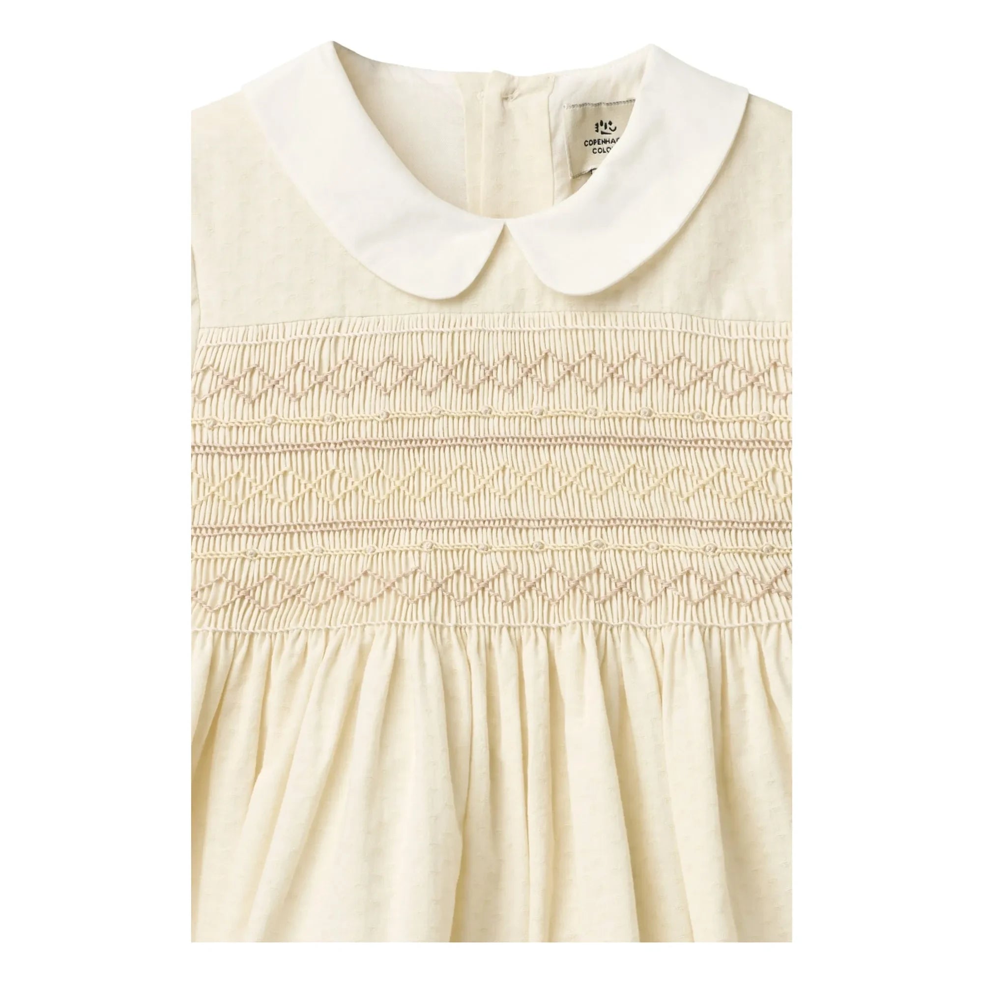 Copenhagen Colors - Gathered Collar Dress Organic Cotton | Cream