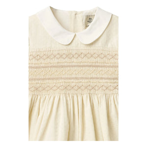Copenhagen Colors - Gathered Collar Dress Organic Cotton | Cream