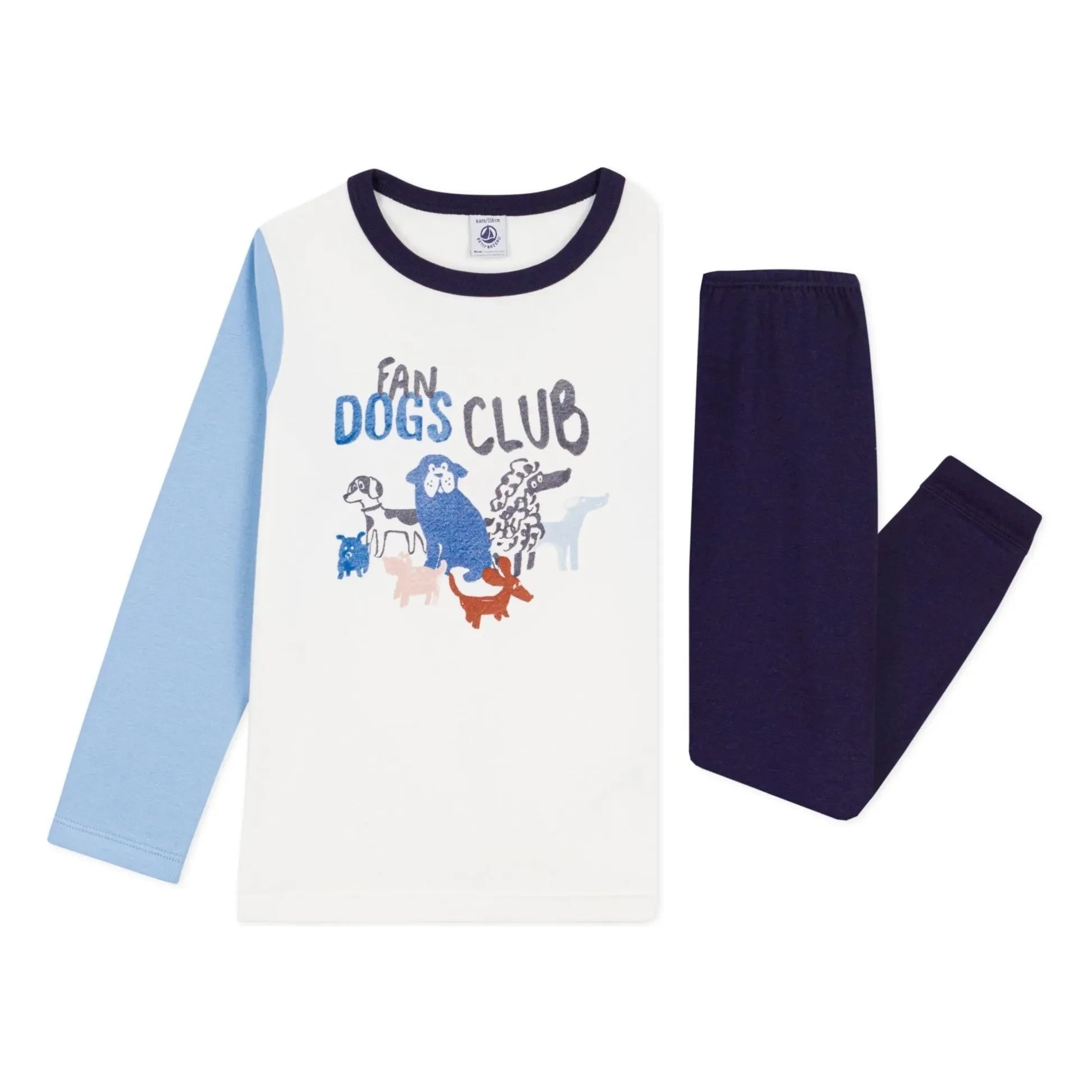 Petit Bateau - Fan Dogs Club organik pamuklu pijama | Mavi