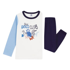 Petit Bateau - Fan Dogs Club organik pamuklu pijama | Mavi