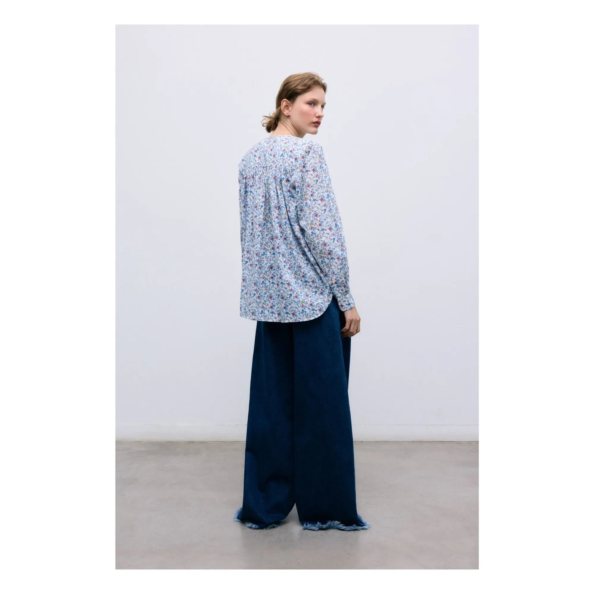the new society - Cloe Baumwollbluse | Blau