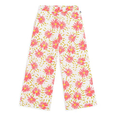 Petit Bateau - Crépon-Hose mit Blumenmuster aus Bio-Baumwolle | Weiß