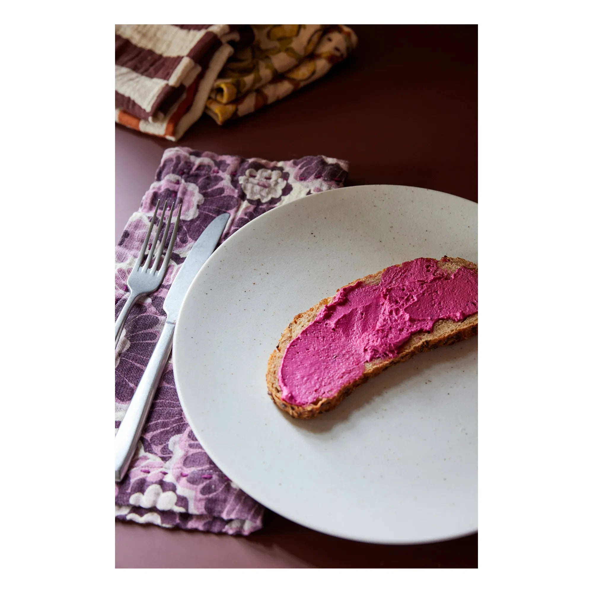 HKliving - Pamuklu Masa Peçeteleri - 2'li Set | Bordo
