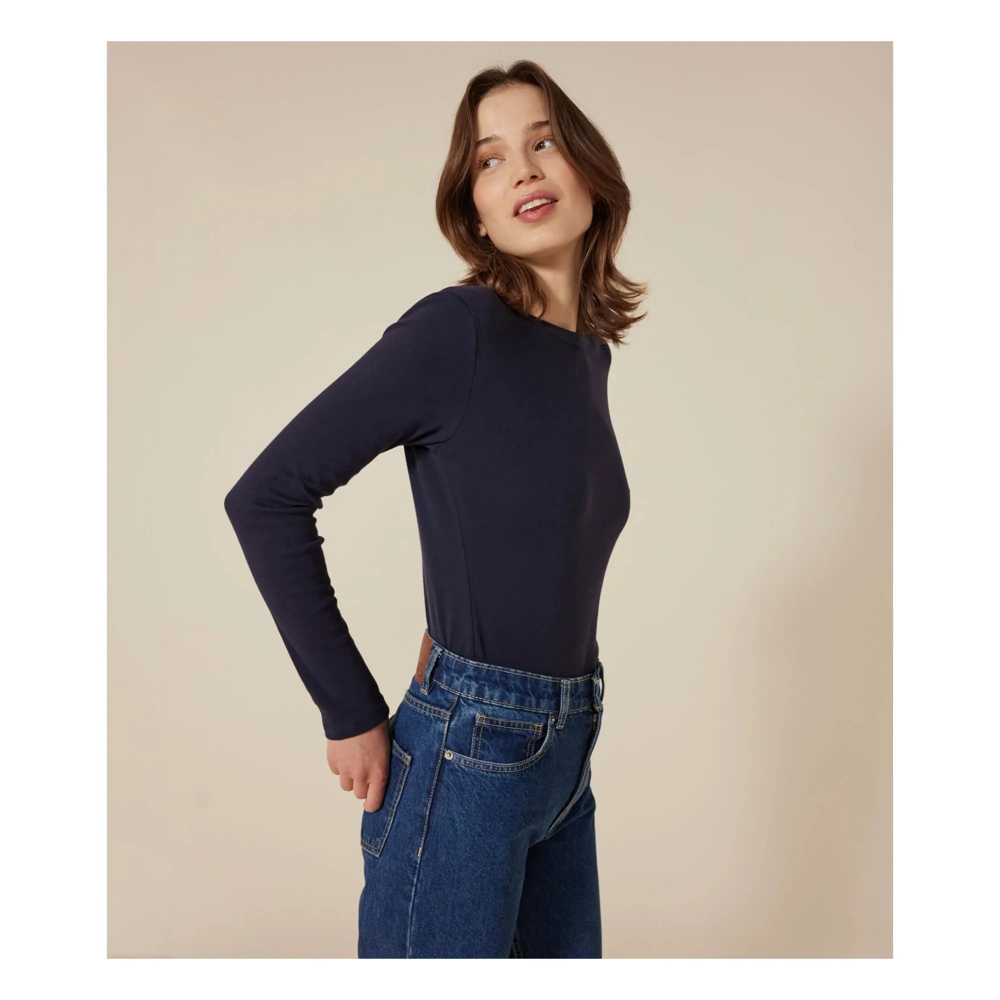 Petit Bateau - The Iconic Long Sleeve T-Shirt - Women's Collection | Navy Blue