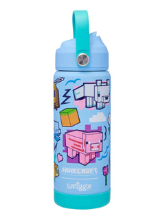 Smiggle - Minecraft Paslanmaz Çelik Gizli Pipetli 550ML Matara