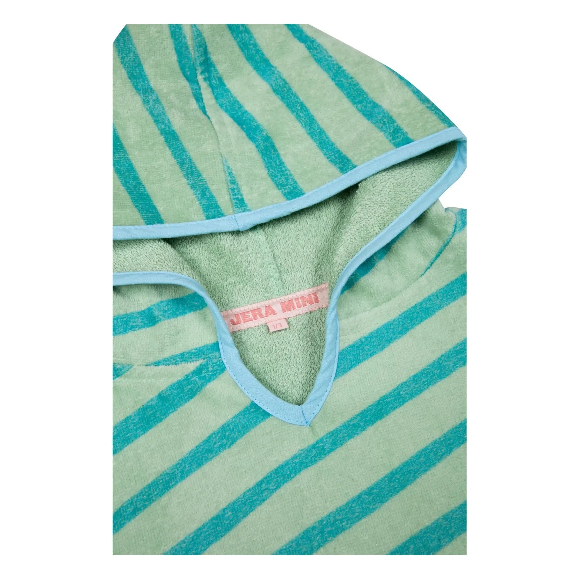 Jera Mini - Striped Towel Poncho | Green