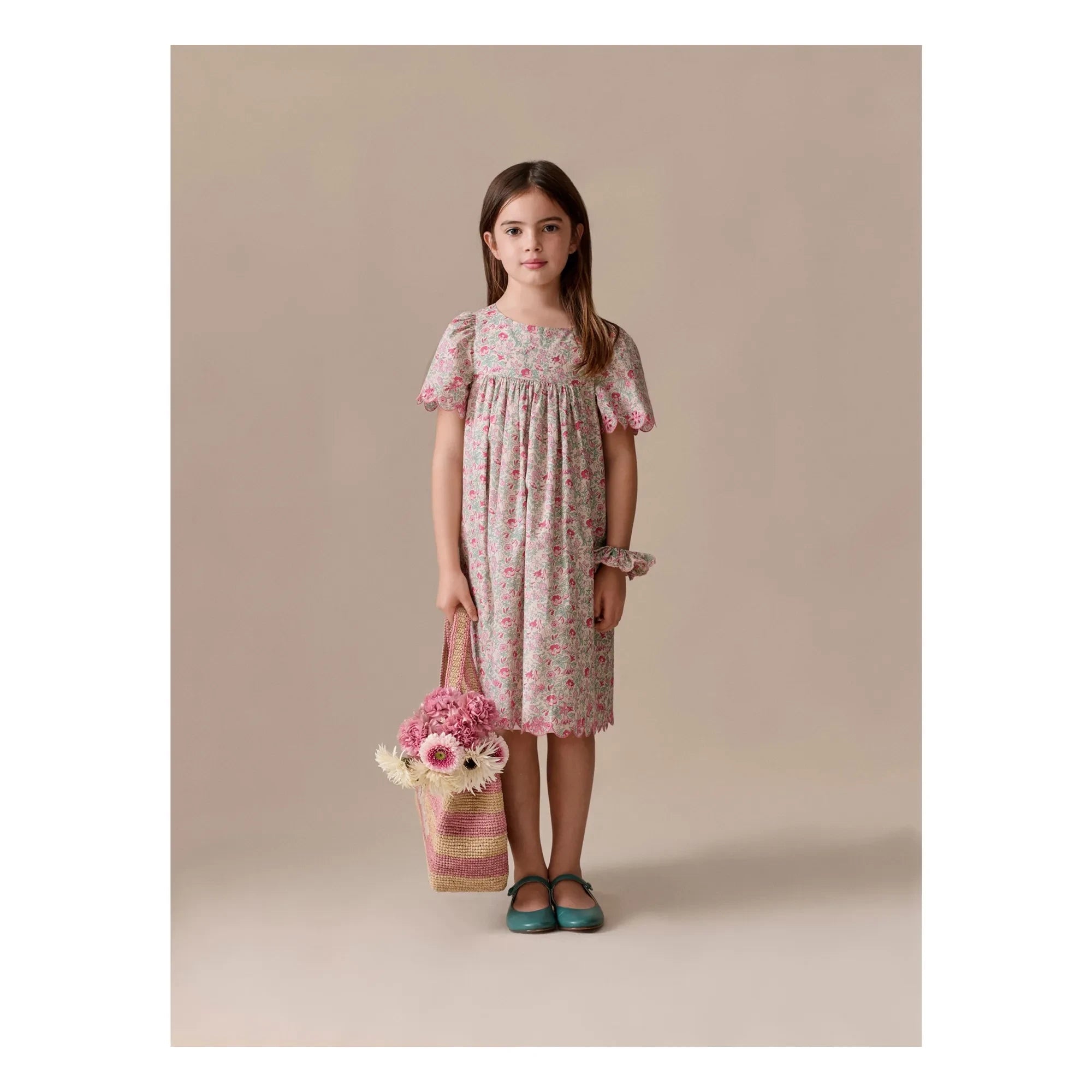 Bonpoint - Lysiane Fleurie Organic Cotton Ruffle Dress | Pink