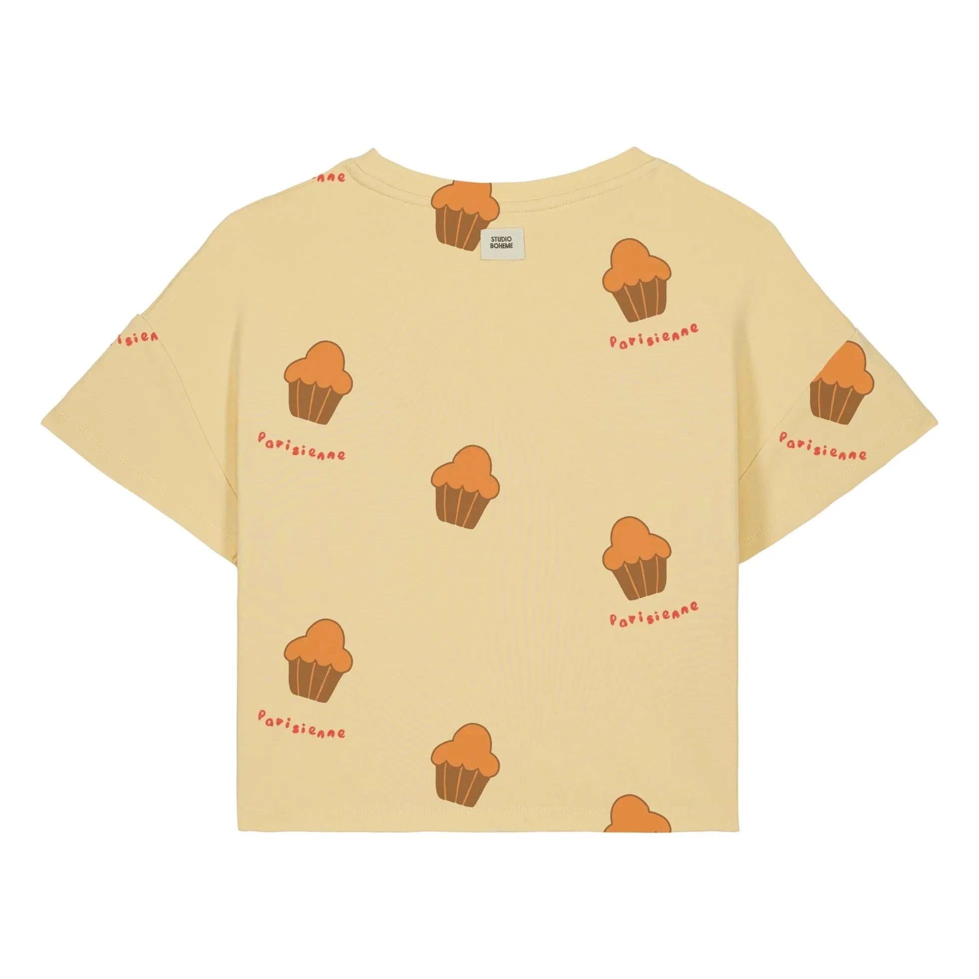 Studio Bohème - Crop Flow Brioches Bio-Baumwoll-T-Shirt | Hellgelb