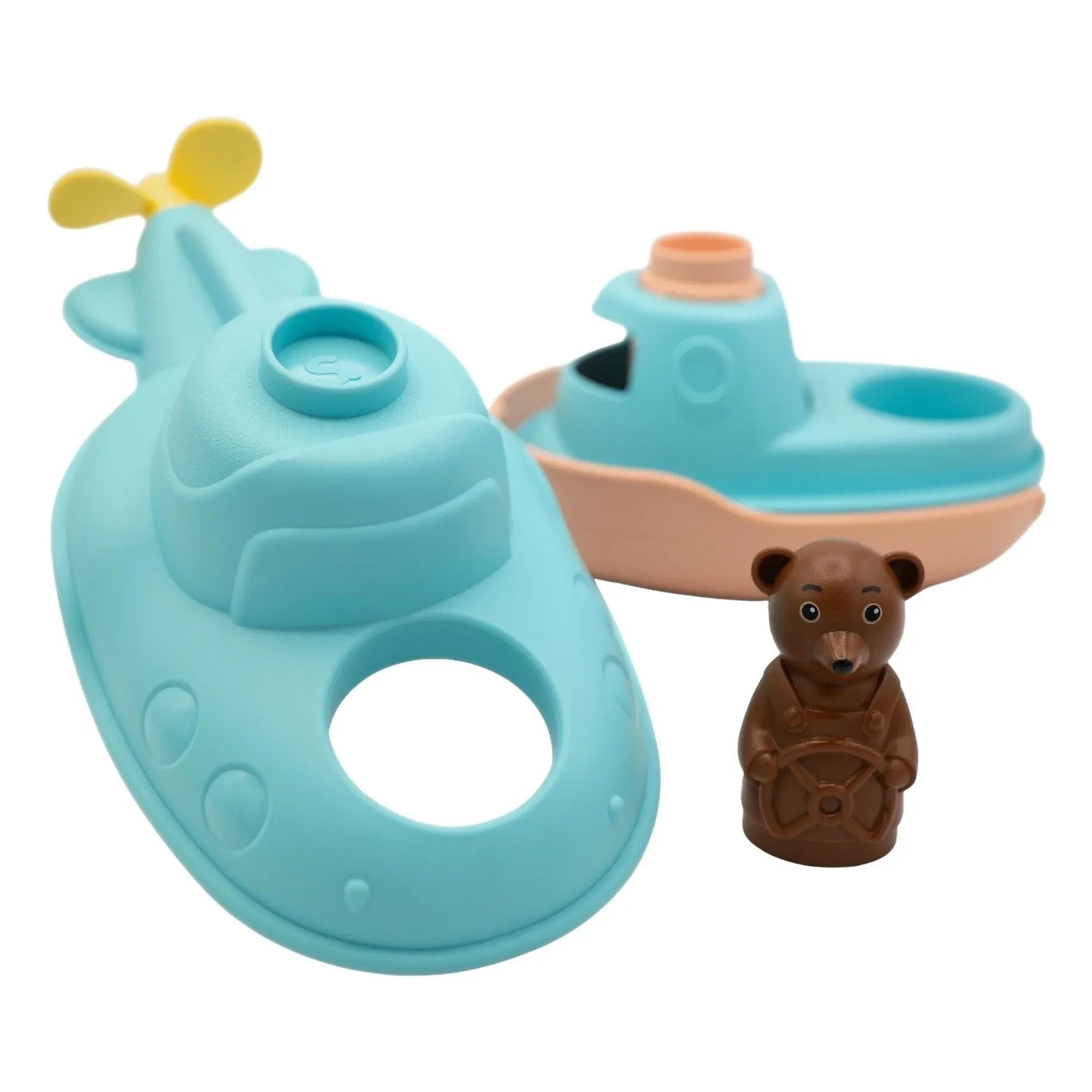 Simple - Bathroom Submarine - Single x Small Brown Teddy Bear | Blue