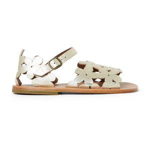 Pèpè - Sandalen mit Blumen und Lochstickerei | Gold
