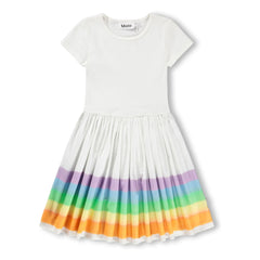 Molo - Cissa Regenbogen Kleid aus Bio-Baumwolle | Weiß