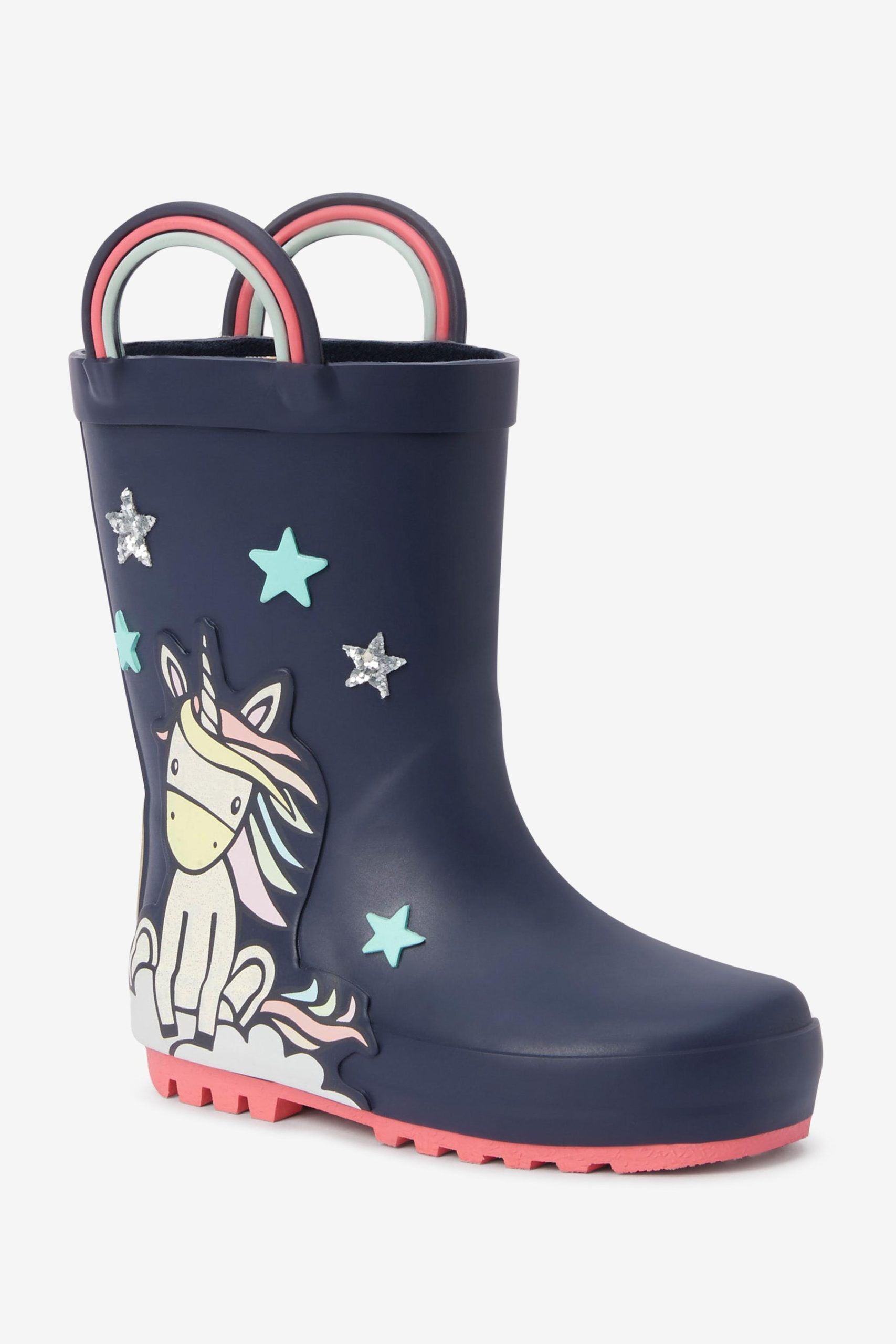 Next - Lacivert Unicorn Kız Çocuk Kışlık ve Yağmur Çizmesi - 30.5-Dinossi