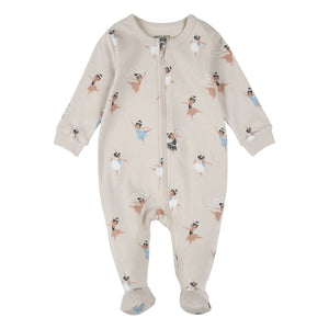 Petit Lem - Balerin Ayaklı Pijama | Organik Pamuk | Açık yeşil