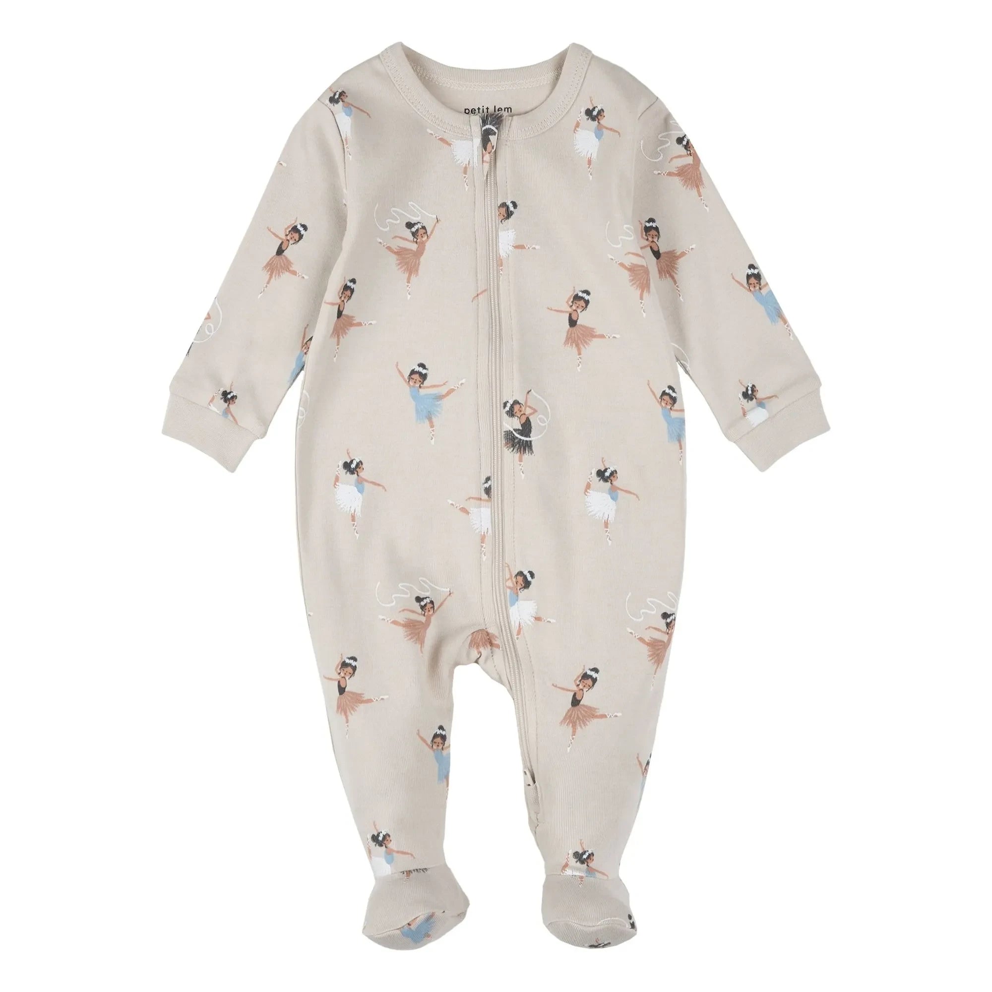 Petit Lem - Balerin Ayaklı Pijama | Organik Pamuk | Açık yeşil