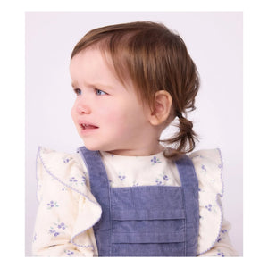 Petit Bateau - Fırfırlı Çiçekli Bluz Organik Pamuk | Ekru