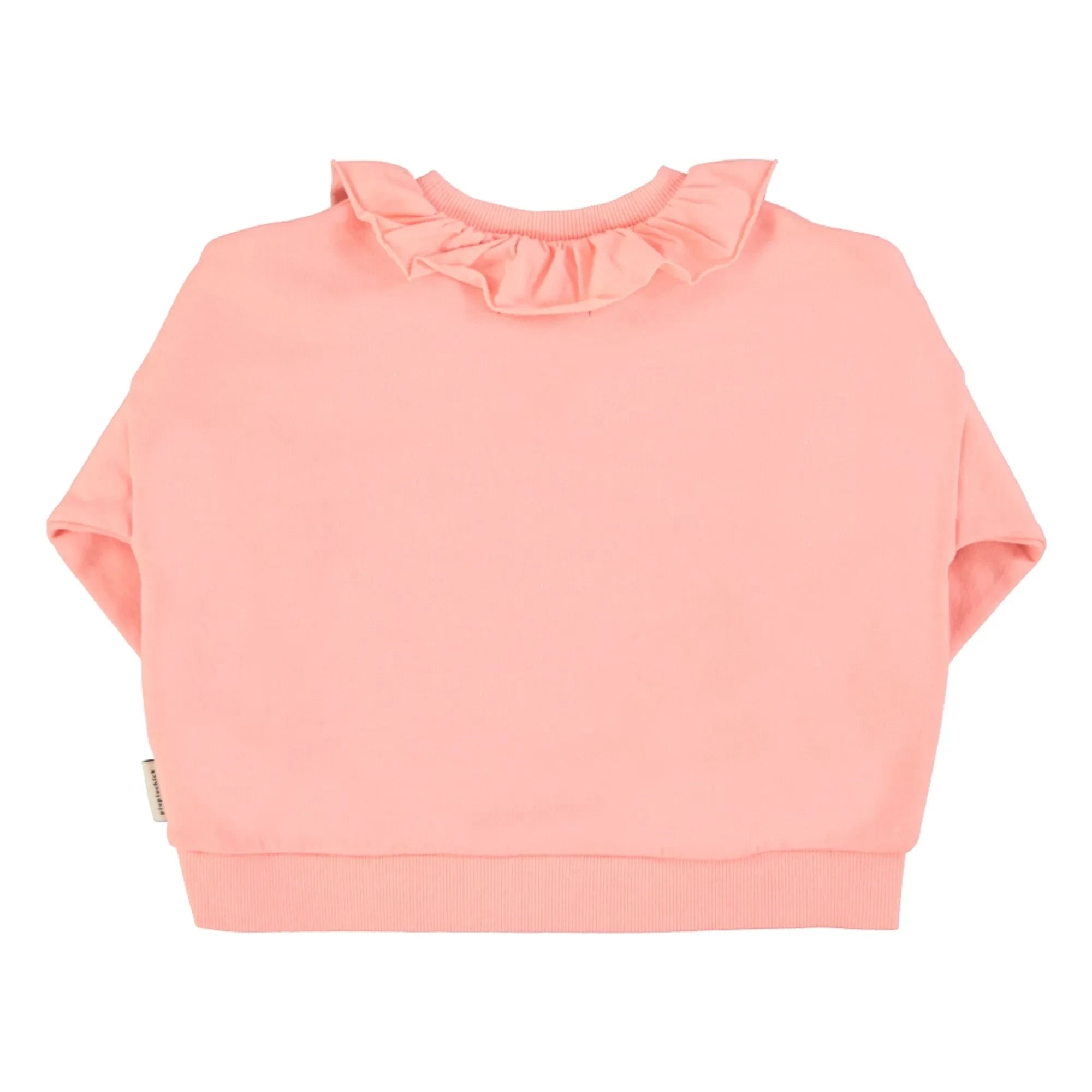 Piupiuchick - Çilek organik pamuklu fırfırlı sweatshirt | Pembe