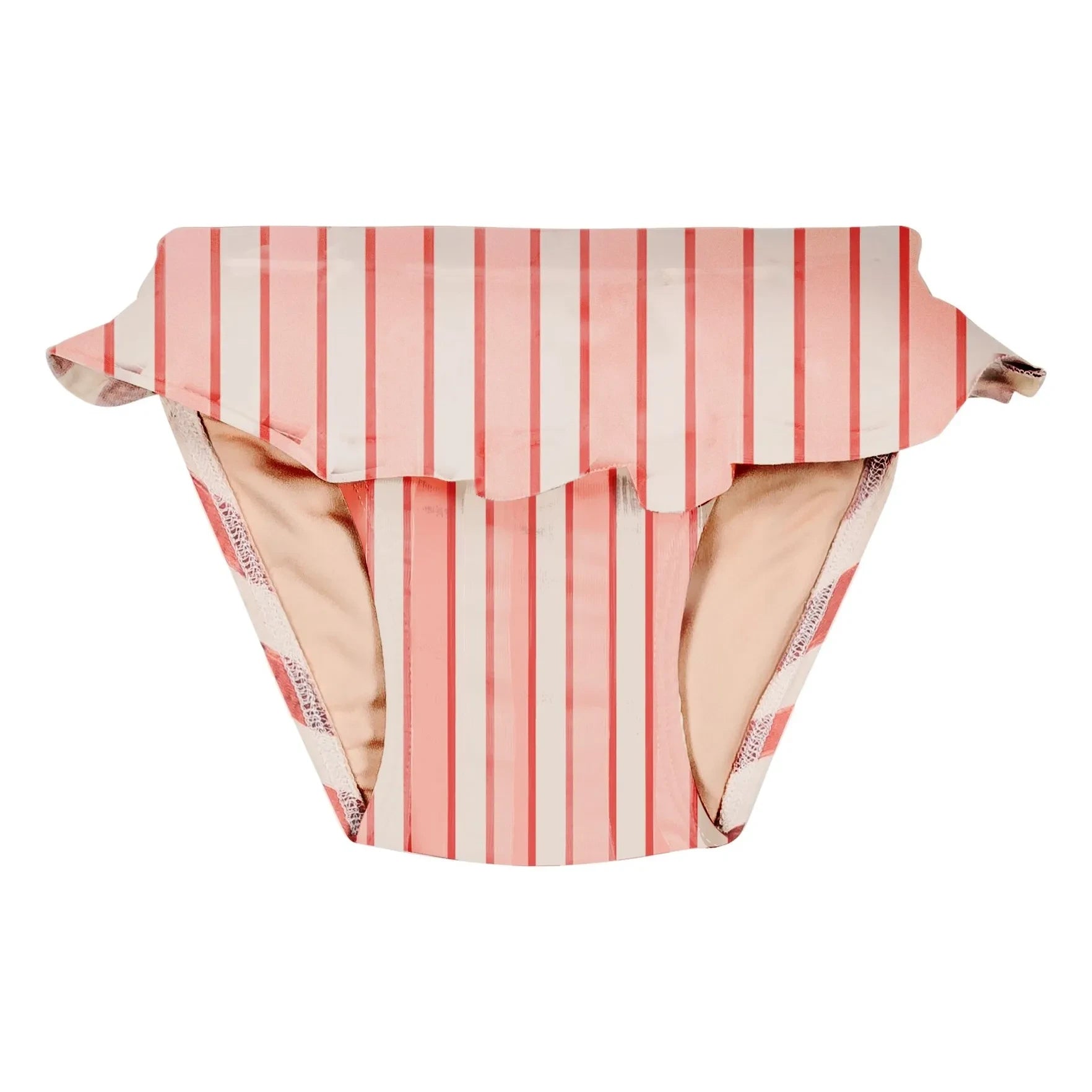 Studio Bohème - Mimi gestreifter Badeslip Bio-Baumwolle | Rosa