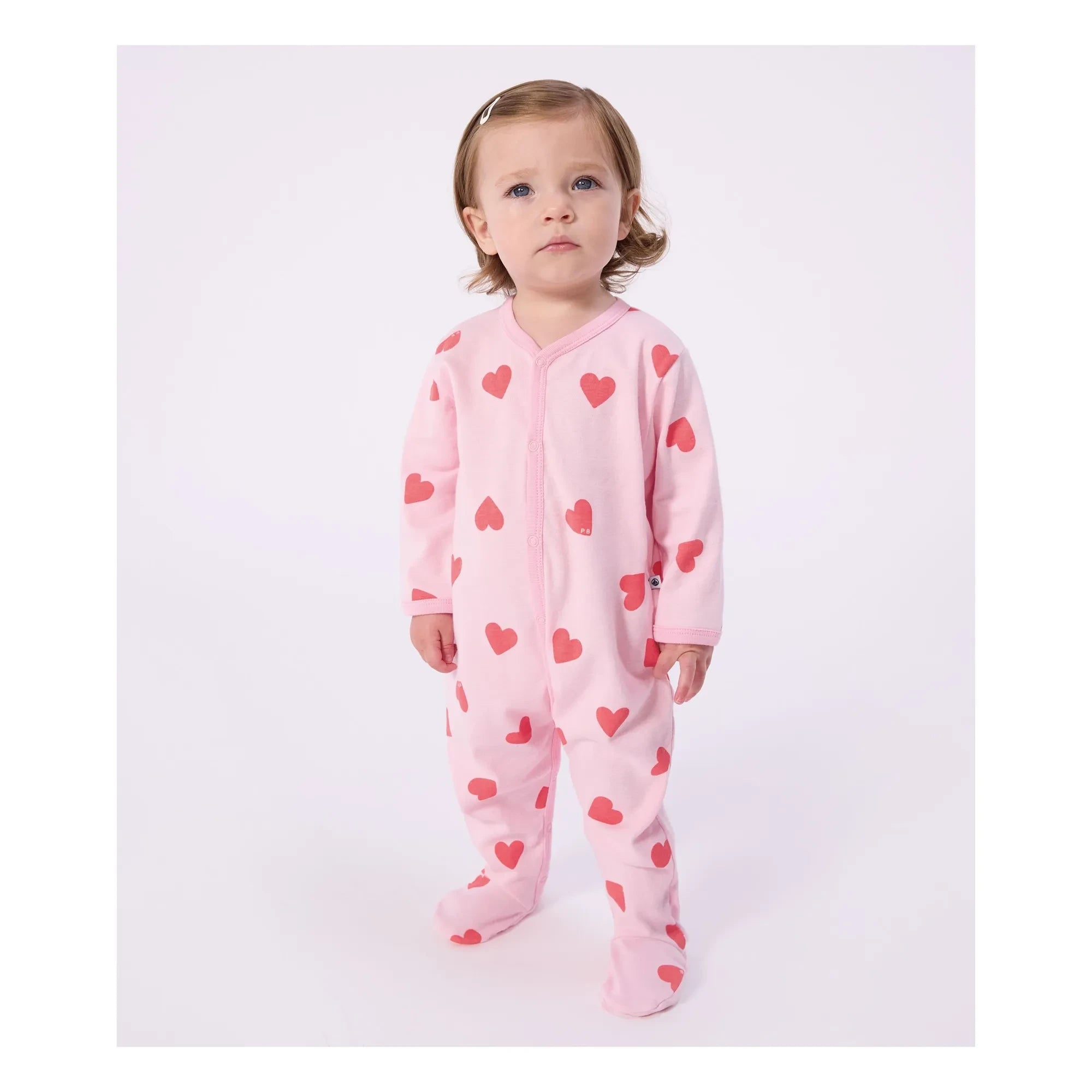 Petit Bateau - İyi Uyu Kalpler PB Pijama | Pembe