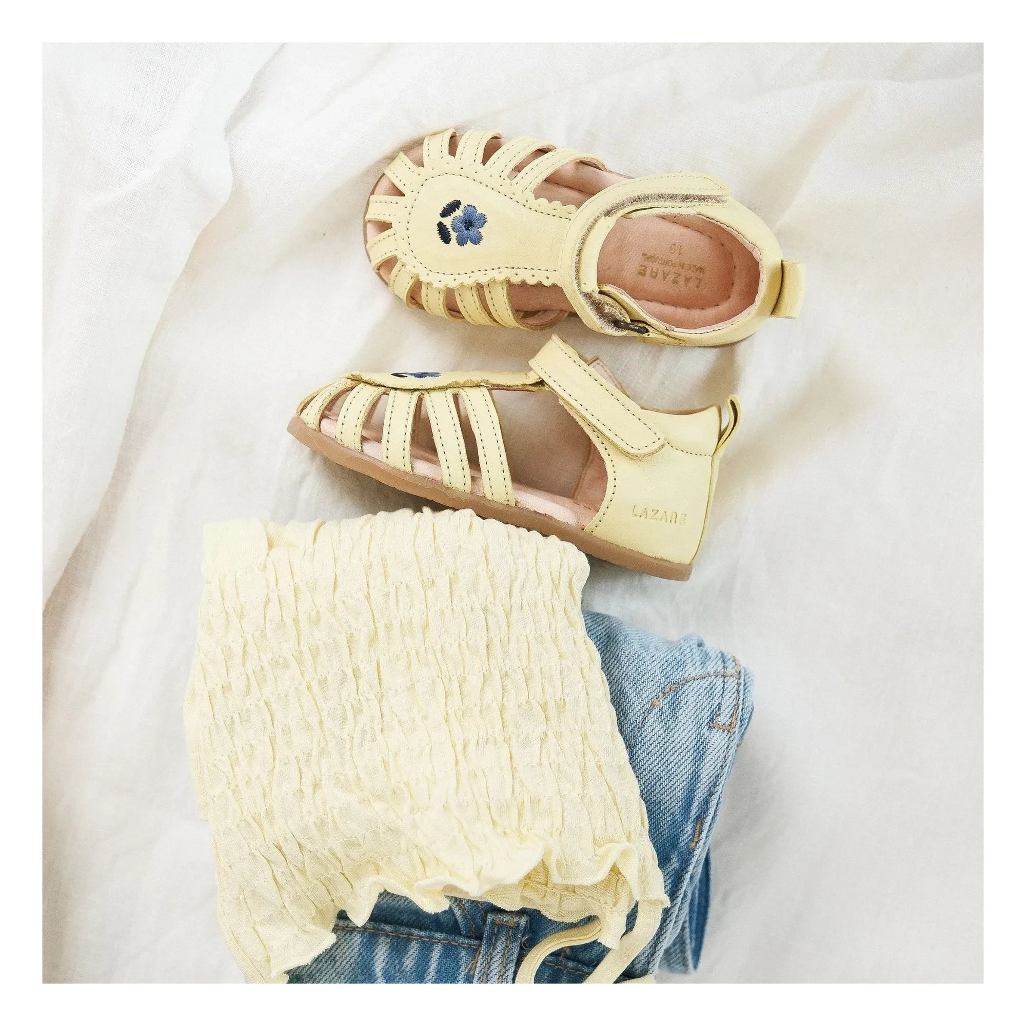 Lazare - Colette bestickte Sandalen | Hellgelb