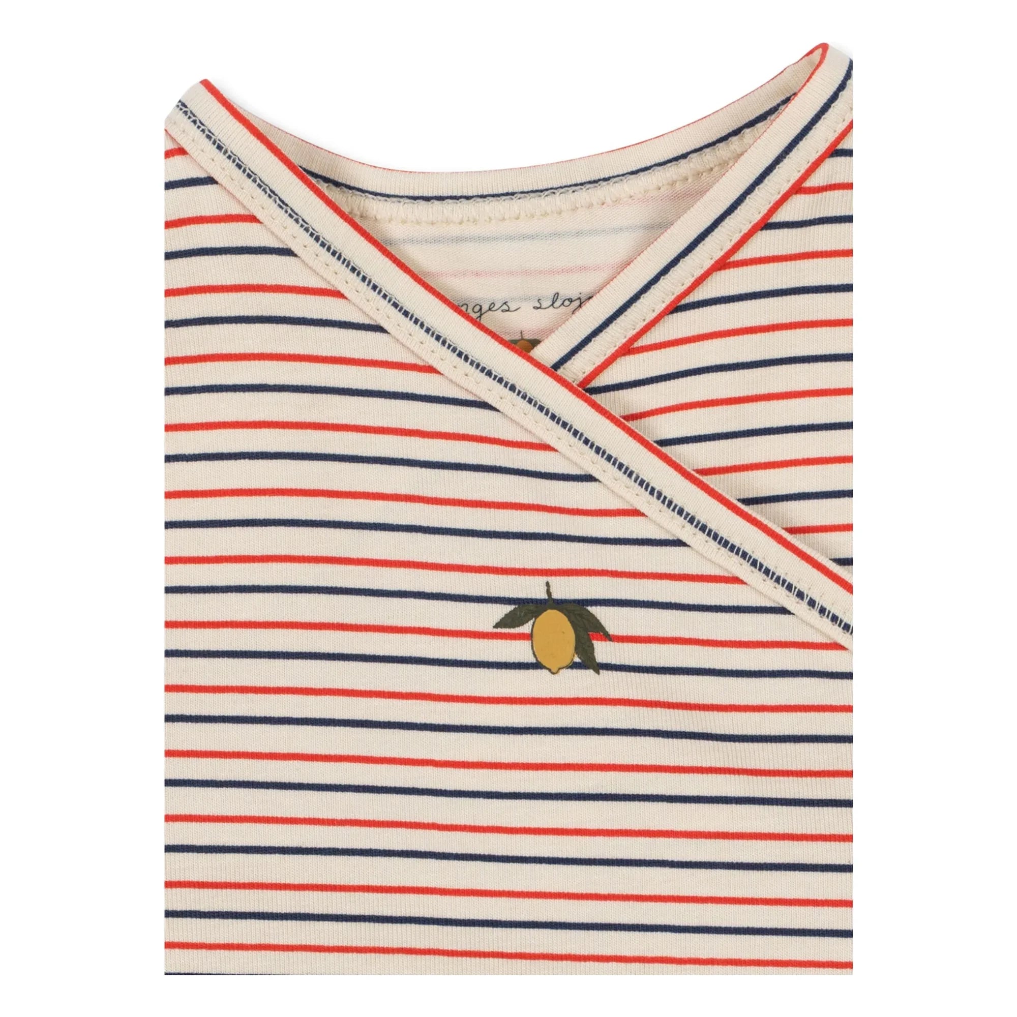 Konges Sløjd - Striped Organic Cotton Long Sleeve Bodysuit | Red