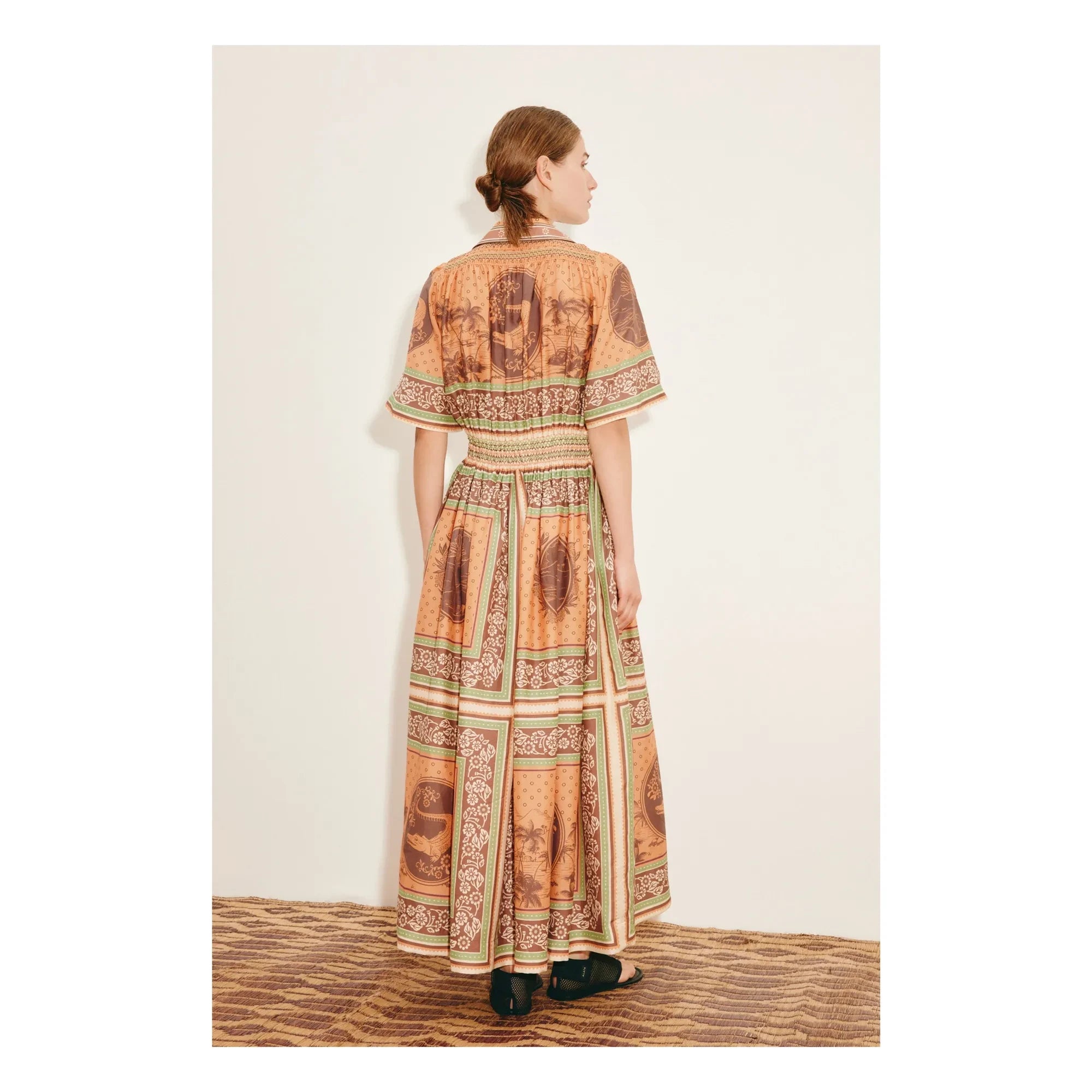 Alémais – Alberta Seiden-Baumwollkleid | Orange