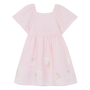 Tartine et Chocolat - Dusty Pink Floral Pattern Balloon Sleeve Dress