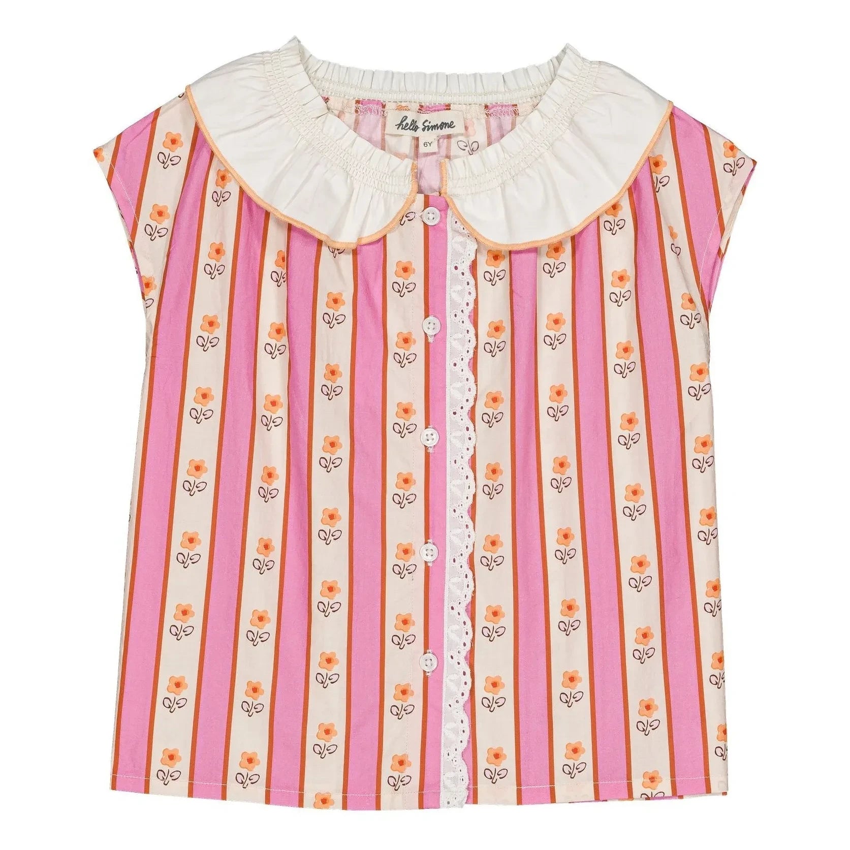 Hallo Simone - Camille Gestreifte Bluse | Rosa