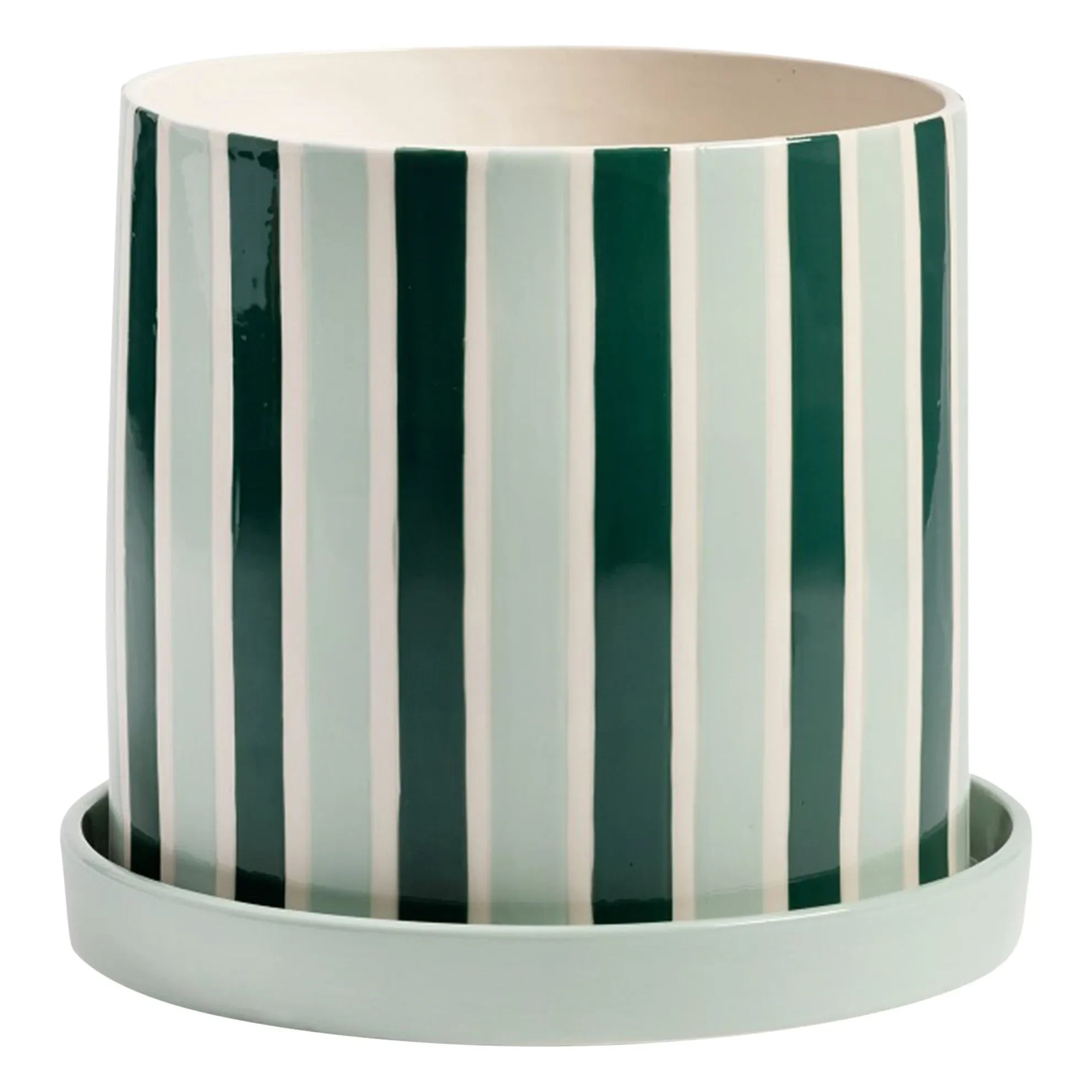 &Klevering - Clash Stripe Plant Pot | Green