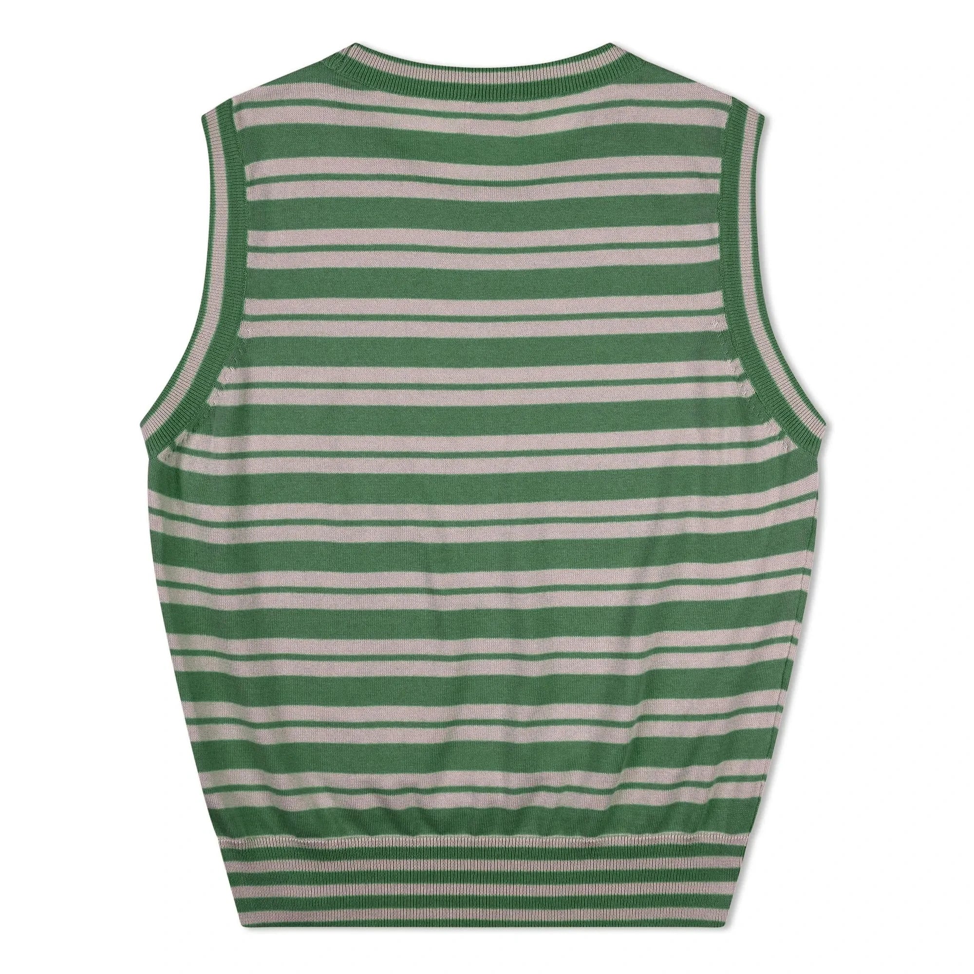 Matona - Organic cotton striped fine knit tank top | Green