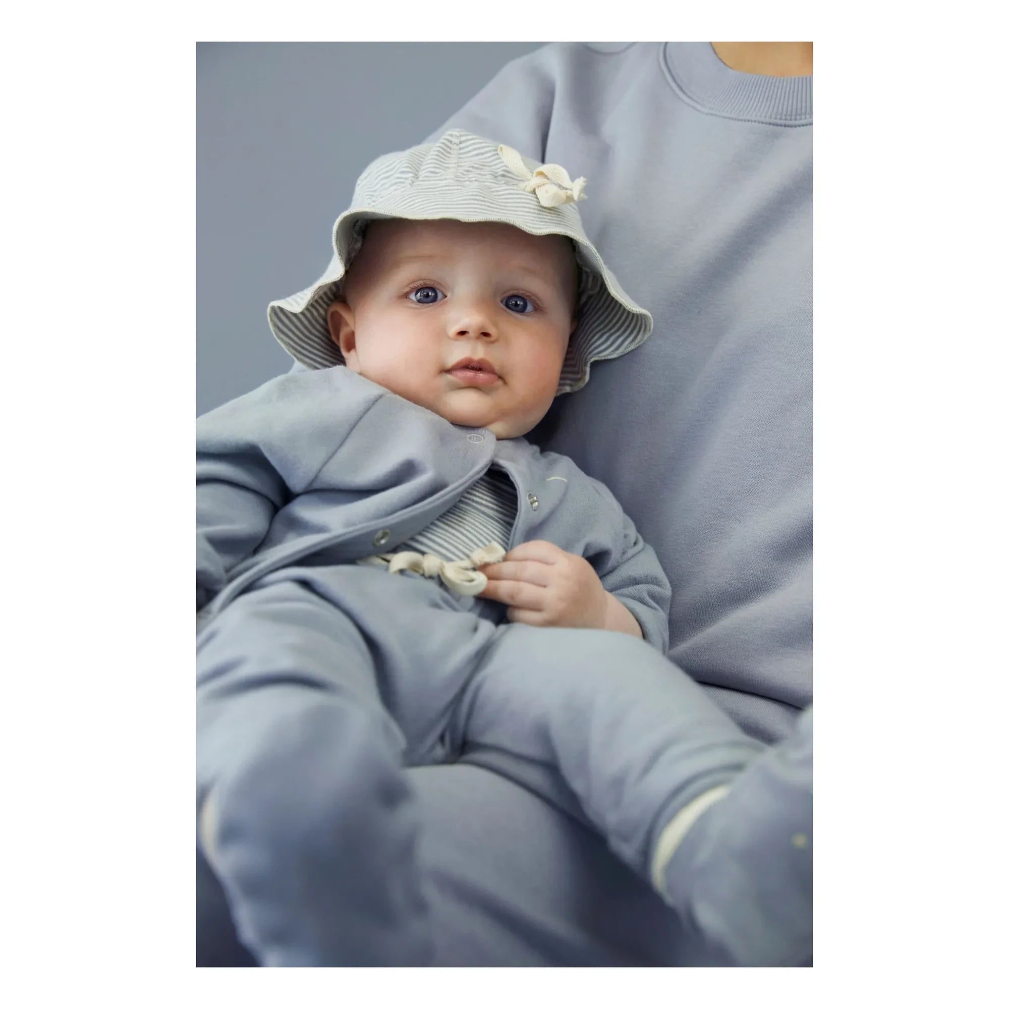 Gray Label - Çizgili Bob Organik Pamuk | Buz Mavisi