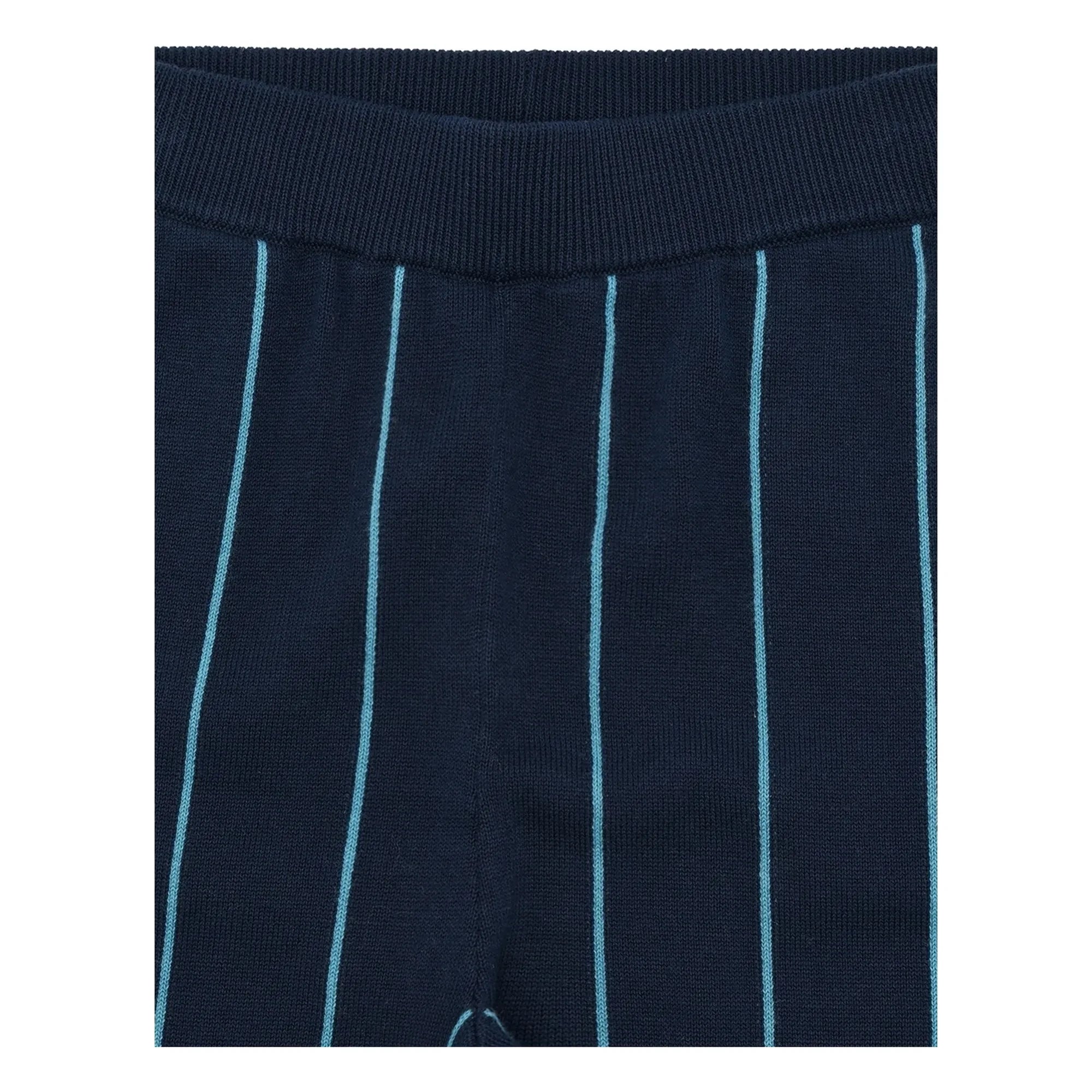 FUB - Striped Pants Extra Thin Knit Organic Cotton | Navy Blue
