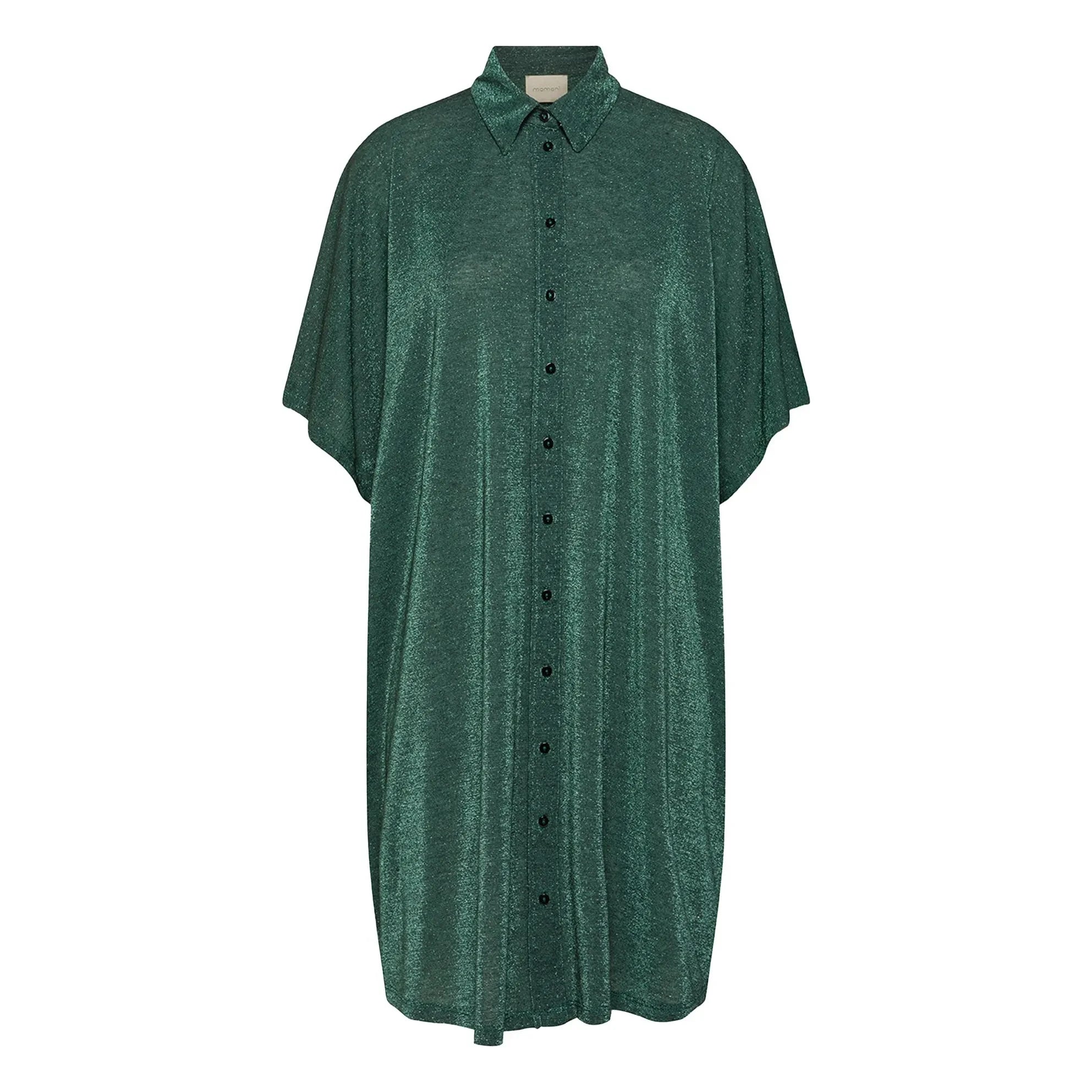 Momoni - Asado Metallic Dress | Green