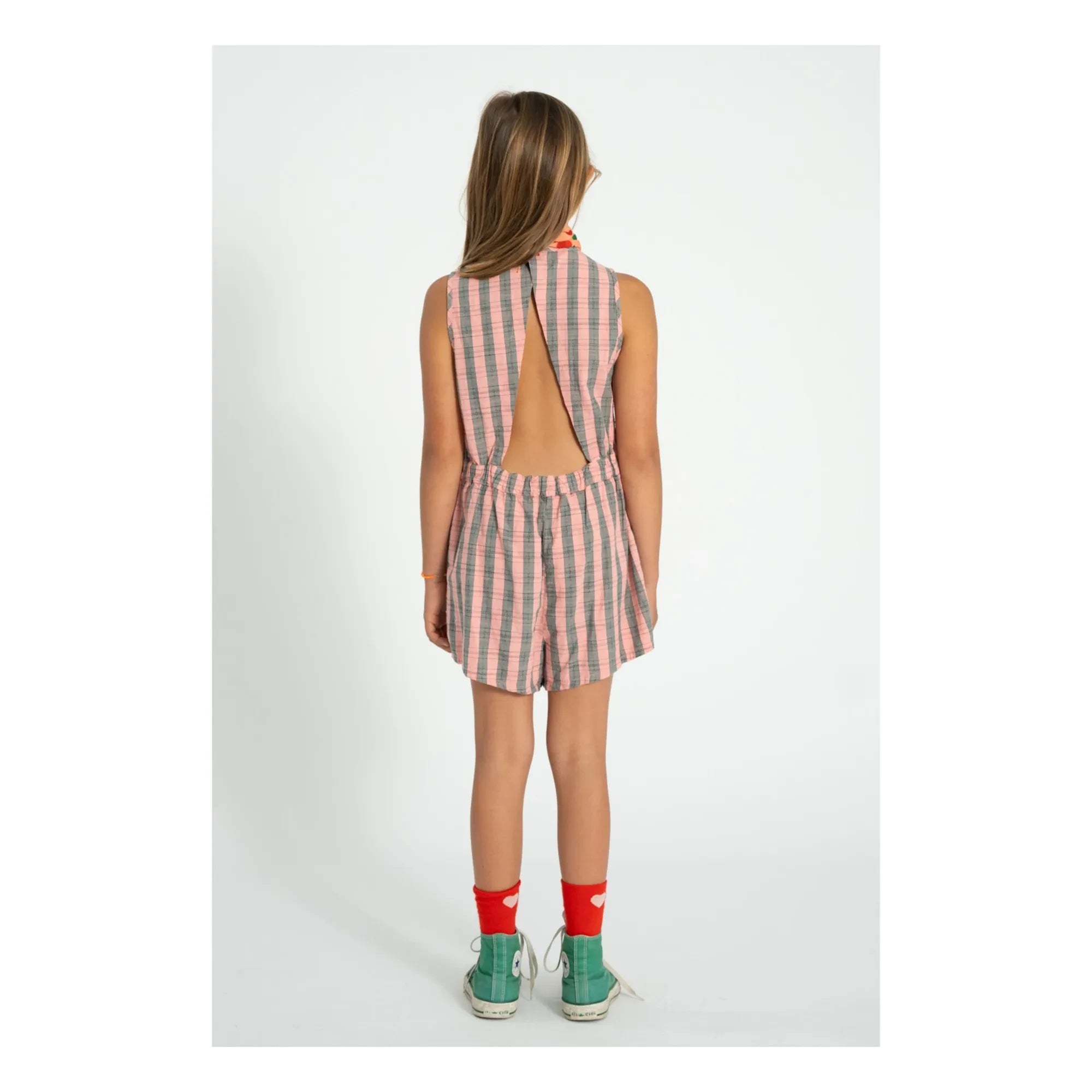 Piupiuchick - Striped Organic Cotton Jumpsuit | Pink