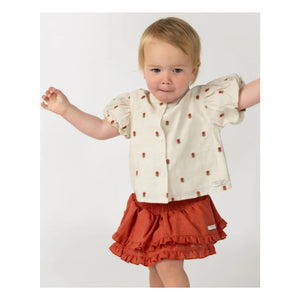 Donsje - Eliora Bluse mit Blumenmuster aus Tencel | Ecru