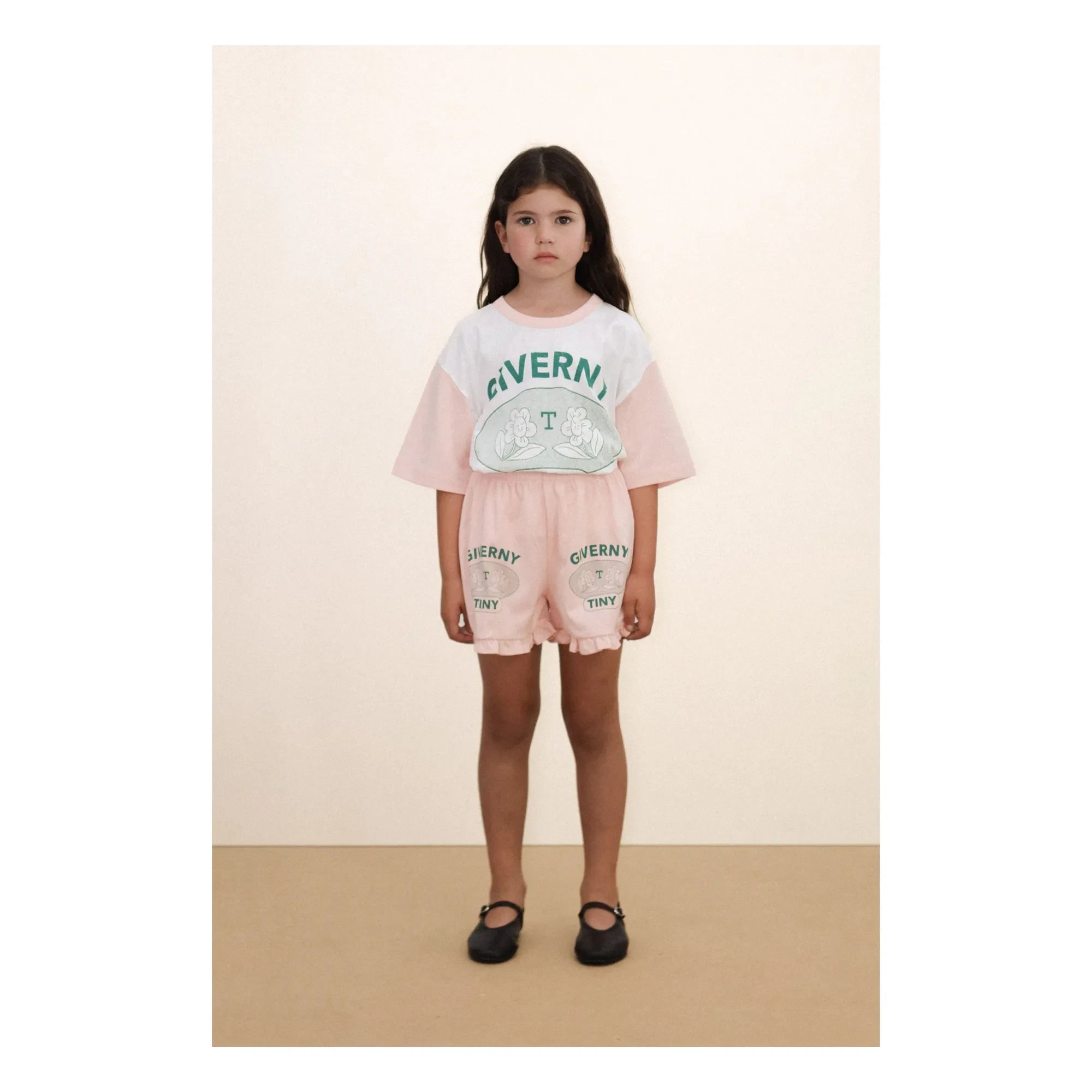 Tinycottons - Giverny Colour Blocked Organic Cotton T-Shirt | Powder Pink