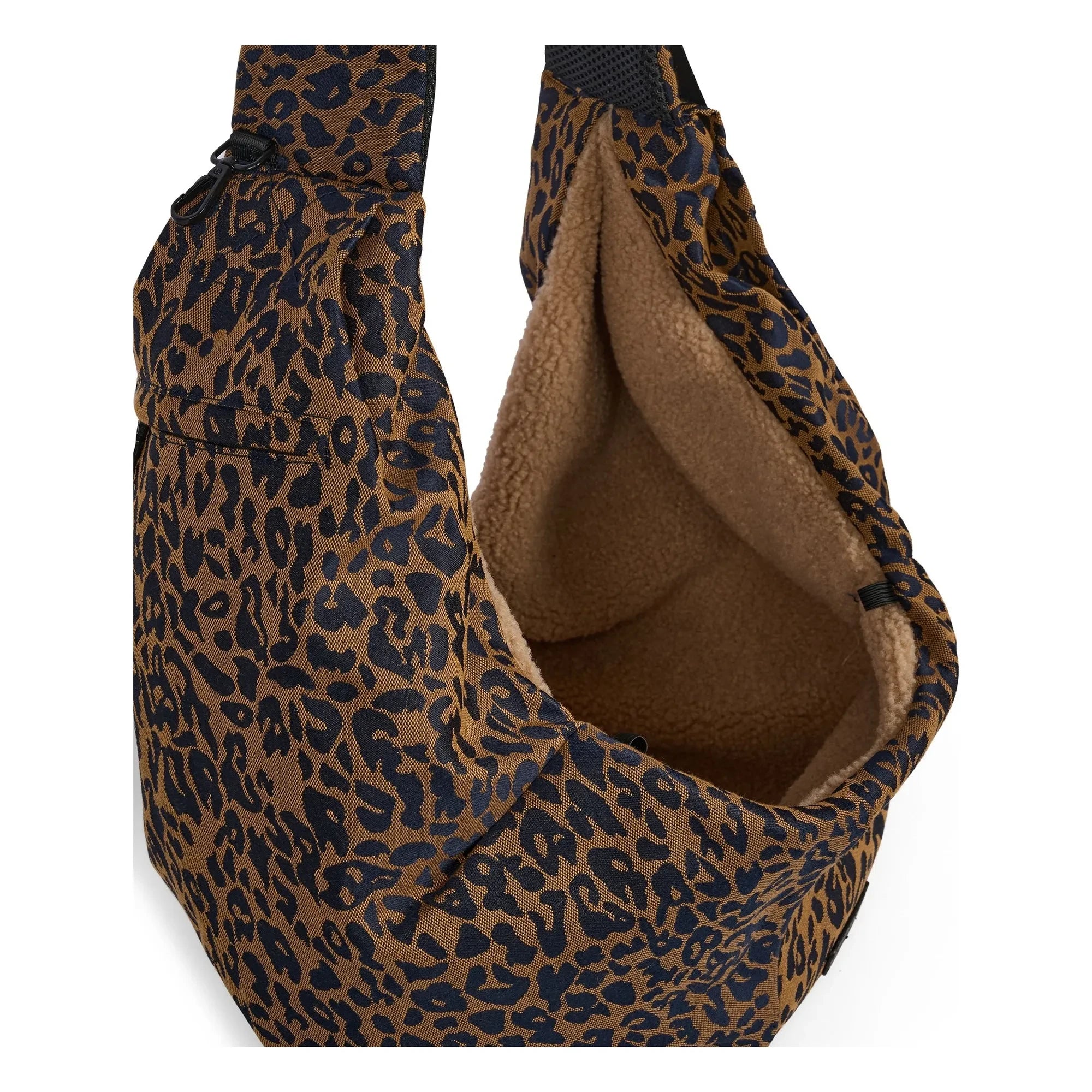 Caramel & Cie - Leopar Köpek Desenli Promenade Cross Body Çanta | Kahverengi
